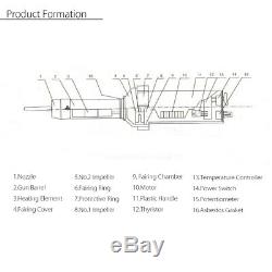 1080 1600W Hot Air Gas Plastic Welding Torch Welder Heat Gun Floor Nozzle Tool