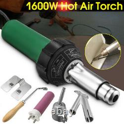 1600W 220V 3000Pa Hot Air Plastic Welding Torch Gun Nozzles Roller Welder