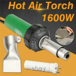 1600W Hot Air PVC Vinyl Plastic Welding Torch Heat Gun Welder Tool Flat Nose