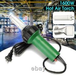 1600W Hot Air PVC Vinyl Plastic Welding Torch Heat Gun Welder Tool Flat Nose New