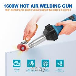 1600W Hot Air Plastic Welding Gun Kit PE/PVC Heating Torch Gun Welder Toolbox