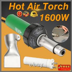 1600w Hot Air Pvc Vinyl Plastic Welding Torch Heat Gun Welder Tool Flat Nose
