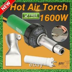 1600w Hot Air Pvc Vinyl Plastic Welding Torch Heat Gun Welder Tool Flat Nose