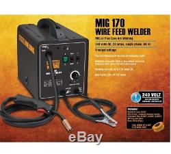 170 AMP-DC 240 Volt MIG/Flux Cored Arc Welder with Welding Cable Guns