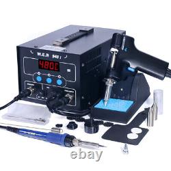 2 in 1 Rework Desoldering Soldering Iron Station Kit Hot Air Gun Welding Tool