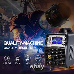 200A 5 in 1 MIG Welder+Spool Gun MIG ARC TIG 110V/ 220V Aluminum Welding Machine