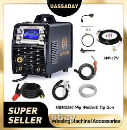 200A MIG Welder&Tig Gun Gas/Gasless 110/220V Lift TIG/Stick IGBT Welding Machine