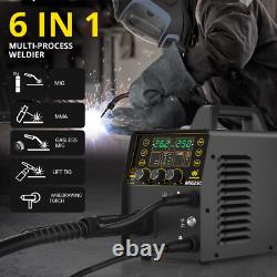 250A 6in1 Aluminum MIG Welder Gas/Gasless MIG Stick Lift TIG/Spool Gun 110V 220V