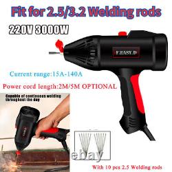 3000W 220V Electric Welding Gun Machine Portable Welder Kit+Welding Rod 15A-140A