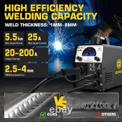 4 in 1 MIG Welder, 200Amp Gas/Gasless TIG MMA Welding Machine& Tig Gun, 110V 220V