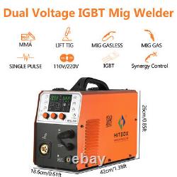 4 in 1 MIG Welder LIFT TIG MMA Gas Gasless Aluminum Welding Machine &Tig Gun New