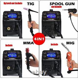 5in1 Aluminum 200A MIG Welder With Spool Gun Gas Gasless TIG MMA Welding Machine