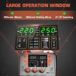 6IN1 Compact MIG Welder withTIG Gun, Gas/Gasless MIG /Lift-TIG/MMA/Spool Gun, 250A
