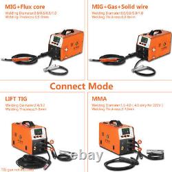 6IN1 Compact MIG Welder withTIG Gun, Gas/Gasless MIG /Lift-TIG/MMA/Spool Gun, 250A