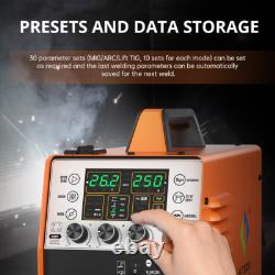 6IN1 Compact MIG Welder withTIG Gun, Gas/Gasless MIG /Lift-TIG/MMA/Spool Gun, 250A