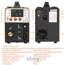 6IN1 Compact MIG Welder withTIG Gun, Gas/Gasless MIG /Lift-TIG/MMA/Spool Gun, 250A