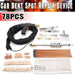 78Pcs Dent Puller Welder Kit Car Body Spot Repair Device Stud Welding Hammer Gun