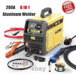 8 IN 1 Aluminum Welder 200A 120/240V Gas Gasless Lift MIG TIG Welding Machine