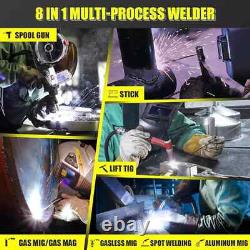 8 IN 1 Aluminum Welder 200A 120/240V Gas Gasless Lift MIG TIG Welding Machine