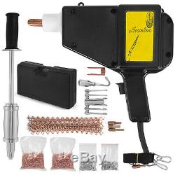 AUTO BODY STUD WELDER GUN AND SLIDE HAMMER DENT REPAIR KIT with Studs & Weld Tips