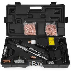 AUTO BODY STUD WELDER GUN AND SLIDE HAMMER DENT REPAIR KIT with Studs & Weld Tips