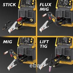 Aluminum MIG Welder 250A 110V/220V Gas/Gasless Flux MIG/Lift TIG/Stick Spool Gun