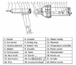 Go2Home 1080W Split Hot Air Gas Plastic Welder Welding Heat Gun Kit Welder
