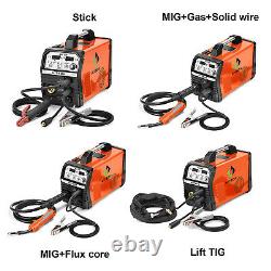 HITBOX 4-IN-1 MIG Welding Machine 220V Invente MMA ARC Lift TIG Welder Torch Gun