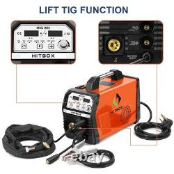 HITBOX 4-IN-1 MIG Welding Machine 220V Invente MMA ARC Lift TIG Welder Torch Gun