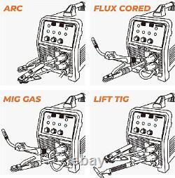 HITBOX 4IN1 Gas Gasless MIG Welder Aluminum Lift TIG MMA Welding Machine+Tig Gun