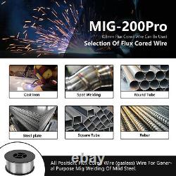 HITBOX Gasless/Gas MIG TIG ARC MMA Weld Aluminum 110/220V 200Amp LED MIG Welder