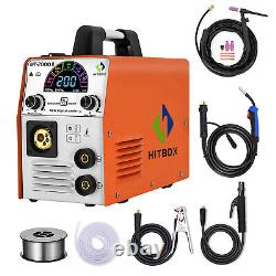 HITBOX MIG Welder Flux Core Wire 110&220V GaslessGas ARC TIG Weld Machin&TIG GUN