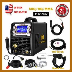 HZXVOGEN 200A MIG Welder MIG TIG ARC Stick Welding Machine + Spool Gun Tig Torch