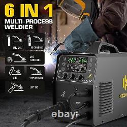 HZXVOGEN 6 in 1 MIG Welder 200A Aluminum Welding- Machine 110/220V IGBT Inverter