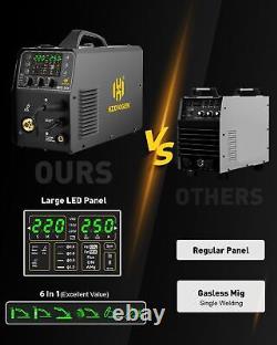 HZXVOGEN 6 in 1 MIG Welder 200A Aluminum Welding- Machine 110/220V IGBT Inverter