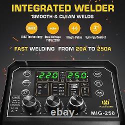 HZXVOGEN 6 in 1 MIG Welder 200A Aluminum Welding- Machine 110/220V IGBT Inverter