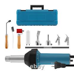 Hot Air Plastic Welder 1600W Heat Gun PVC Welding Roofing Kit with Nozzles & Case