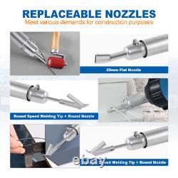 Hot Air Plastic Welder 1600W Heat Gun PVC Welding Roofing Kit with Nozzles & Case