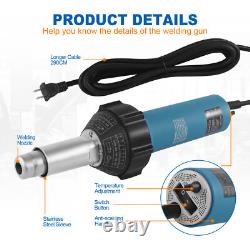 Hot Air Plastic Welder 1600W Heat Gun PVC Welding Roofing Kit with Nozzles & Case