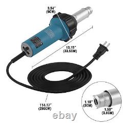 Hot Air Plastic Welder 1600W Heat Gun PVC Welding Roofing Kit with Nozzles & Case