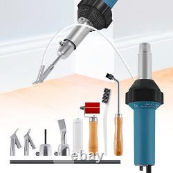 Hot Air Plastic Welder 1600W Heat Gun PVC Welding Roofing Kit with Nozzles & Case