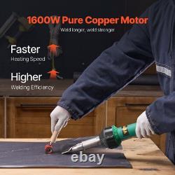 Hot Air Plastic Welder 1600W PVC TPO Vinyl Heat Gun Torch & 9 Accessories