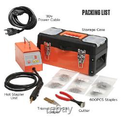 Hot Stapler Car Bumper Fender Welder Gun Plastic Welding Repair Kit +600 Staples