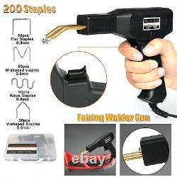 Hot Stapler Plastic Welding Car Bumper Repair Welder Gun Kit With200 Staples Black