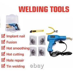 Hot Stapler Plastic Welding Car Bumper Repair Welder Gun Kit With200 Staples Blue