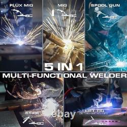 MIG Welder, 200A 110V/220V MIG/Flux Core/Spool Gun/Lift TIG/Stick 5 in 1