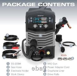 MIG Welder, 200A 110V/220V MIG/Flux Core/Spool Gun/Lift TIG/Stick 5 in 1