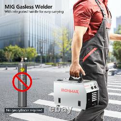 MIG Welder Gasless Flux Core 120V IGBT Welding Machine withEarth Clamp&Welding Gun