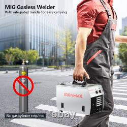 MIG Welder Gasless Flux Core Welding Machine120V IGBT withWelding Gun&Earth Clamp