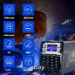 MIG Welder&Tig Gun 200A Gas/Gasless 110/220V Lift TIG/Stick IGBT Welding Machine